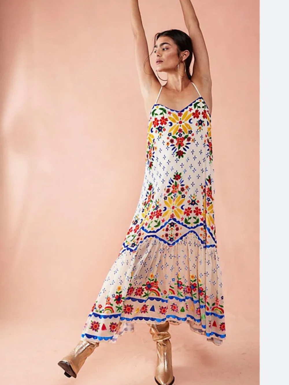 NWT Free People Forever Folklore Maxi Dress - Picture 2 of 9